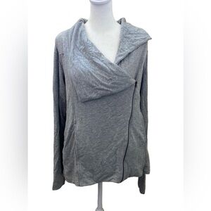 Market & Spruce asymmetrical zip long-sleeve jacket. Size M. Light gray.